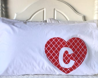 Heart Pillowcase - Kids Pillowcase - Unique Pillowcase - Cute Pillowcase - Red Pillowcase - Sweetheart Pillowcase