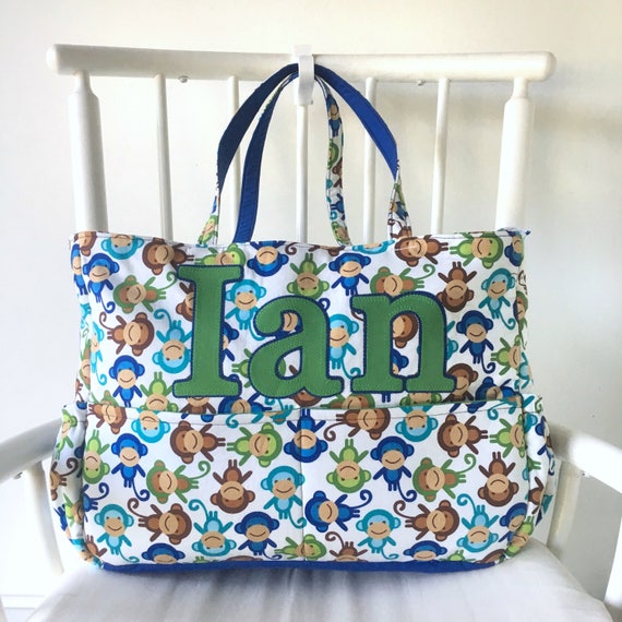 Baby Boy Diaper Bag Boys Diaper Bag Monkey Diaper Bag Etsy