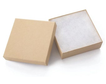 Cajas de Regalo de Papel Kraft Rellenas de Algodón 3.5” x 3.5”