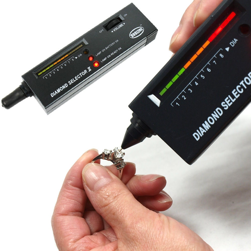 Jewelry Tester Pen With LED Magnifier - Real Vs Fake Gemstone Detector With LCD Display & Sound Alerts
