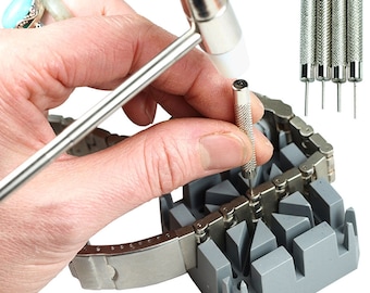 Watch Repair Band Link Remover Tool Kit - Hammer Punch Pins Watch Strap Holder