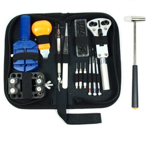 13 PCS Watch Repair Tool Kit Case Opener Link Remover Spring Bar Tool w/ Carrying Case