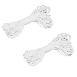 May include: Two spools of white elastic cord, perfect for crafting projects.