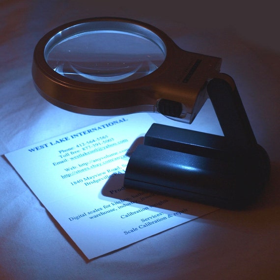 3X Illuminated Magnifier 3 Lighted Magnifying Glass LED Folding Stand 