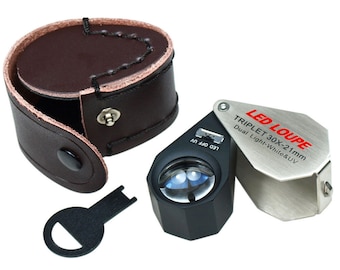 30X Magnification 21mm Triplet Jewelers Loupe w/ LED & UV Dual illumination