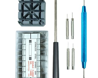 Watch Band Spring Bar Tool Kit - Hammer Punch Pusher Strap Holder 360 Link Pins