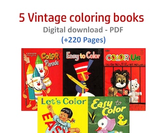 OFFER!! 5 Simple objects to color -  books to color, coloring books, Instant Download, PDF format (RM106)