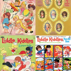 OFFERTA!! 6 Liddle Kiddle Libri vintage bambole di carta, modello ebook stampabile, download istantaneo, PDF
