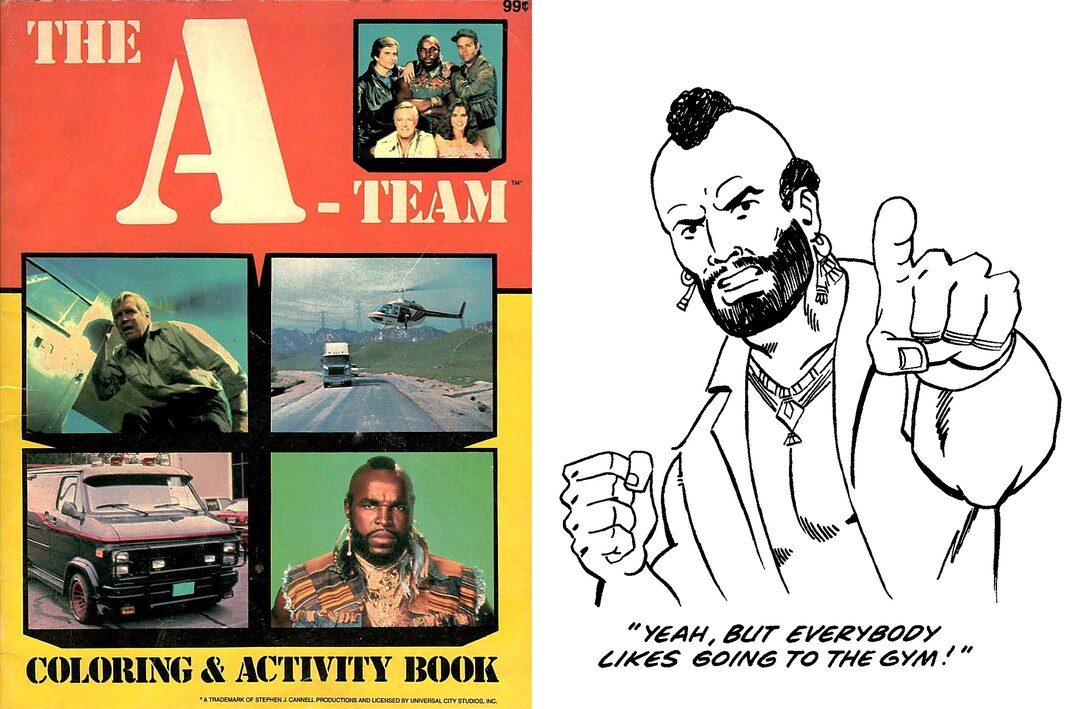 The A-TEAM Vintage Coloring and Activity Book, Printable Coloring Book ...