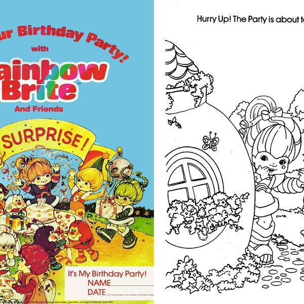 OFFER!! 8 Rainbow brite's books: 4 vintage coloring books + 3 Activity book + 1 paper dolls, instant download, PDF format