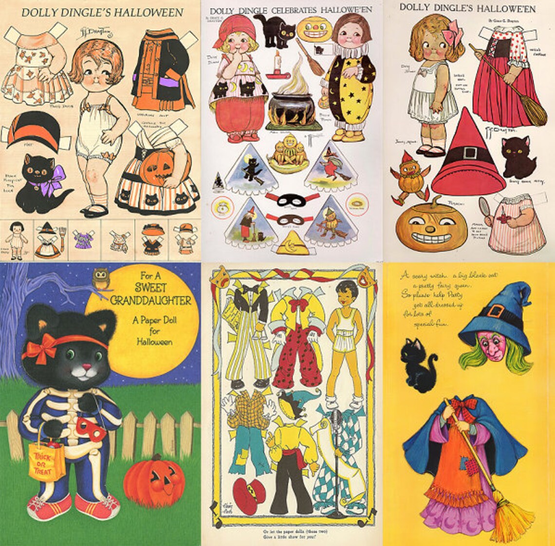 OFFER Vintage Halloween Coloring Book Paper Dolls and Etsy