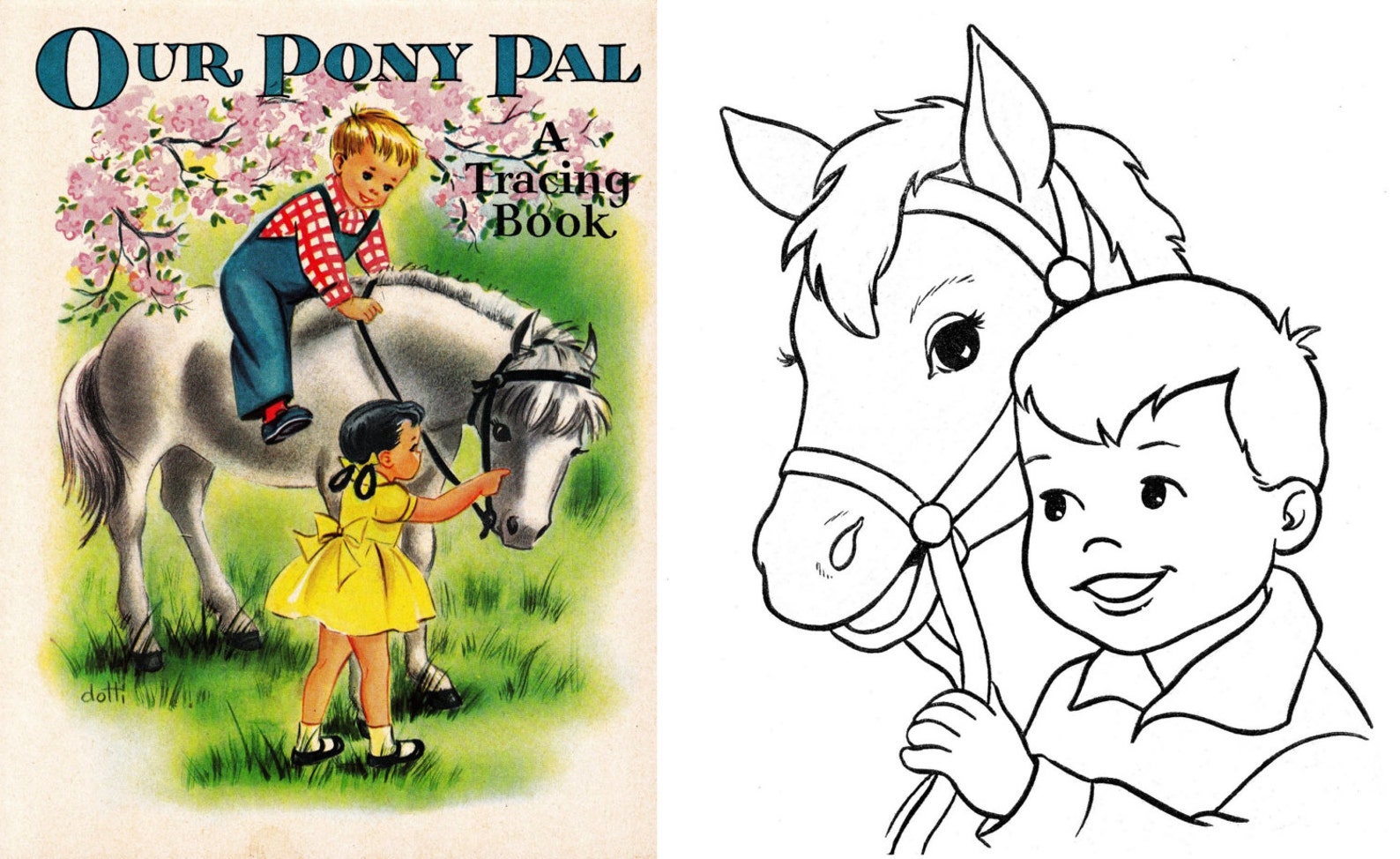 OFFER 5 Coloring Books, Vintage Coloring Book, Printable Coloring Book