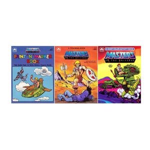 MOTU He-Man 3 vintage coloring books, MOTU printable coloring book, skeletor, instant download, +210 pages, PDF format
