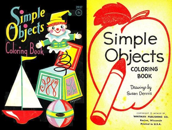 OFFER 5 Simple Objects to Color Books to Color, Coloring Books