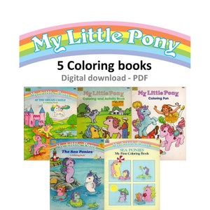 OFFER!! 5 Vintage coloring books MLP My Little Pony, Sea ponies, instant download, PDF format