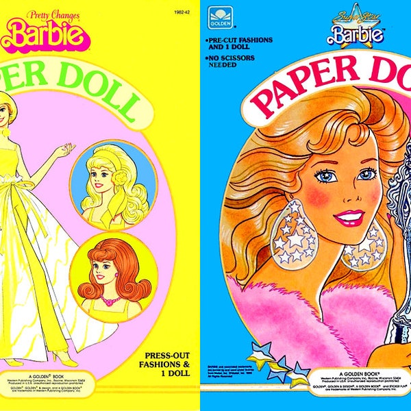 OFFER!! 14 BARBIE paper dolls books and clothes, vintage, Instant Download, PDF