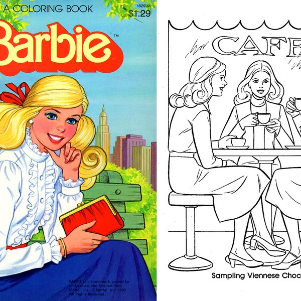 Vintage Barbie Coloring book 83 pages, Instant Download, PDF format
