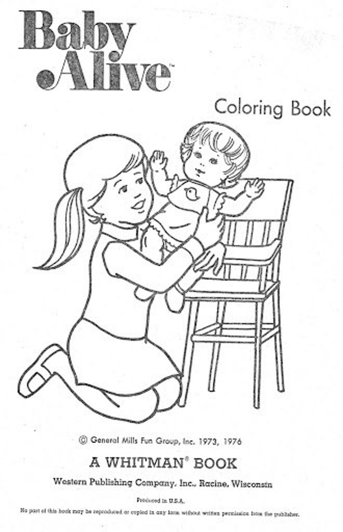 Baby Alive Coloring Book 1976 Wisconsin Instant Download | Etsy Canada