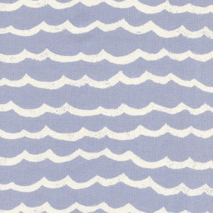 RJR - Kujira & Star - Waves - Fog Unbleached Cotton Fabric