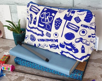 Handmade and Screen Printed Retro 90's Childhood Pick and Mix Sweets Wash Bag | Make up Storage | Unique Gift |