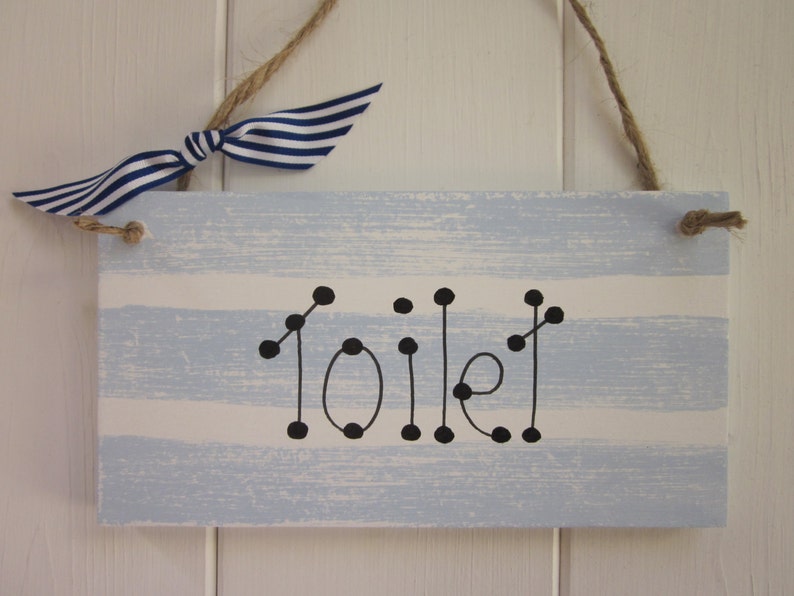 Toilet Nautical door sign plaque chic shabby country style image 1