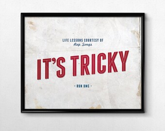 It's Tricky Rap Lyrics Wall Art, Hip Hop Posters