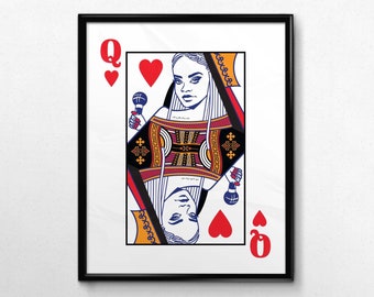 Riri Playing Card Art Print, 8x10 Wall Decor for Besties and Fans