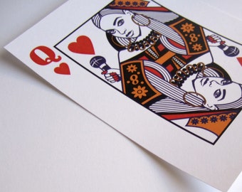 Queen B Print, Minimalist Music Poster 5x7