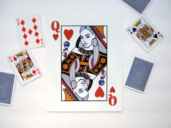 Beyonce Poster, Playing Card Print Wall Art, Best Friend Gifts 