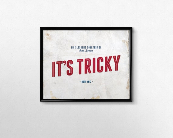 Rap Lyrics Wall Art Run Dmc Poster Hip Hop Posters Black Etsy