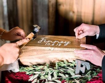 Personalized rustic wooden wine box, wedding gift wine holder, unity wine ceremony box, custom keepsake box, love letter box, wedding decor
