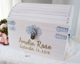 Personalized keepsake chest, kids Christmas gift, birthday gift for children, time capsule box, new baby gift, first birthday present