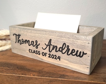 Graduation Card Box - Personalized Gift for Graduate - Class of 2024 - Grad Party Decor - Keepsake Graduate Gift - Dorm Room Decor