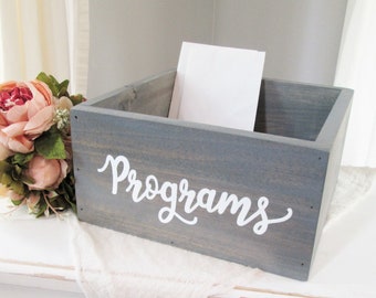 Event Program Box | Wedding Program Holder | Church program box | Reception and Ceremony Decor | Rustic Wedding Decor | Backyard Wedding