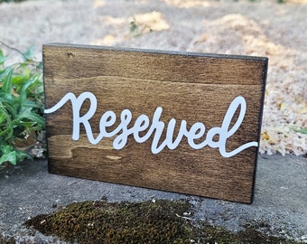 Reserved Table Sign, Rustic Wedding Sign, Reserved Seating, Rustic Wedidng Decor, Wooden Wedding Sign, Wedding Table Sign, Party Decor