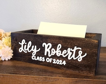 Personalized class of 2026 graduation card box, gift for graduate, dorm room decor, custom grad party decor, graduation card holder