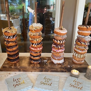 Donut bar display stand holds 11-66 donuts, custom colors, donut holder, donut shelf, dessert bar stand, donut favors holder, treat yo self