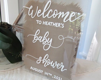 Gender Neutral Baby Shower Decor - Personalized Baby Shower Welcome Sign - Acrylic Baby Shower Signage - Gender Reveal Shower