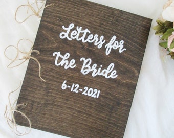 Letters to the bride book, bridal shower book, bridal shower guest book, advice for the bride, bride advice book, wood book, wood guest book