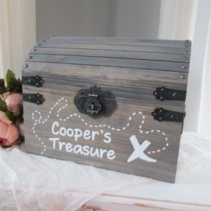 Personalized kids treasure chest, pirate chest, money bank, piggy bank trunk, gift for kids birthday, keepsake chest, treasure map box