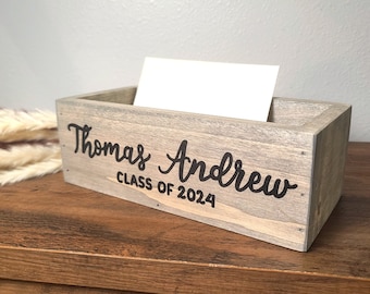 Graduation Card Box - Personalized Gift for Graduate - Class of 2026 - Grad Party Decor - Keepsake Graduate Gift - Dorm Room Decor
