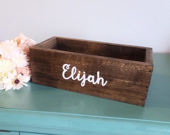 Personalized graduation card box, gift for graduate, class of 2024, dorm room decor, mail holder, mail organizer, rustic wooden cards box