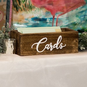 Caja de madera rústica para tarjetas, decoración de mesa para regalos de recepción de boda, porta tarjetas para baby shower, caja para tarjetas de graduación, caja para tarjetas personalizada.