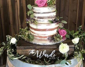 wedding dessert stand, wood cake stand, personalized cake stand, custom cake stand, rustic cake stand, cupcake stand, wedding cake stand