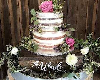 Wedding cake stand, VARIETY OF SIZES, personalized square cake holder, rustic wedding decor, baby shower decor, bridal shower decor