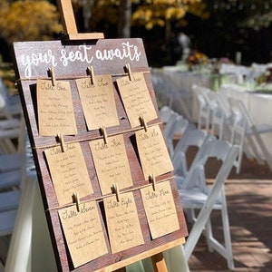 Wooden seating chart sign with twine, rustic wedding decor, find your seat sign, be our guest sign, your seat awaits, seating assignment