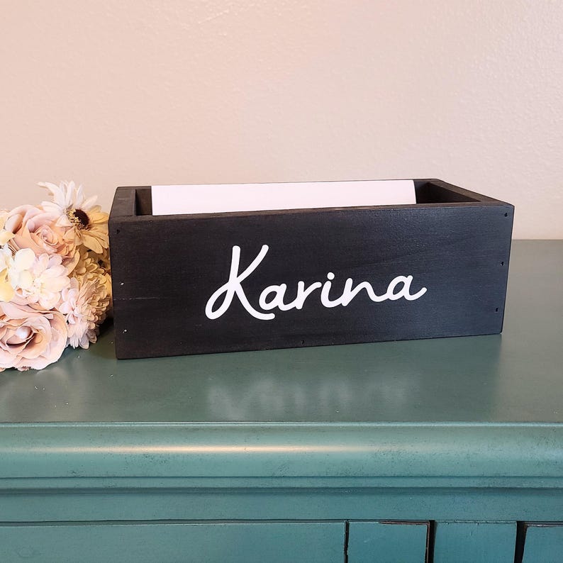 Personalized graduation card box, gift for graduate, class of 2025, dorm room decor, mail holder, mail organizer, rustic wooden cards box