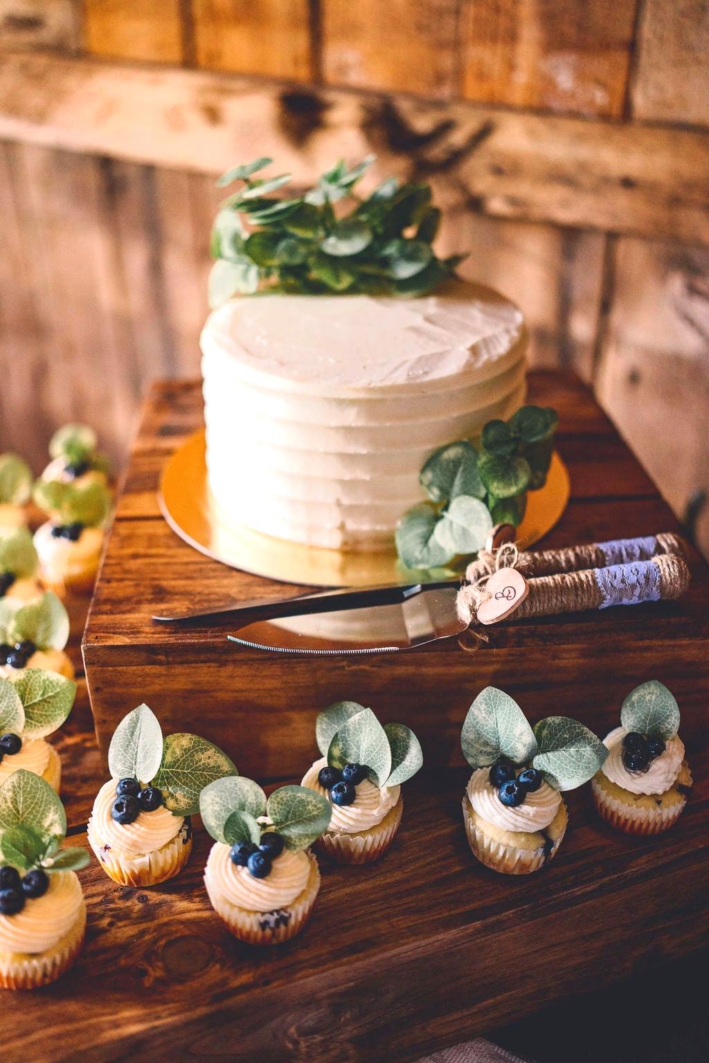 Ensemble Couteau à Gâteau De Mariage Rustique - Acier Inoxydable Manches Ficelle Et Dentelle - Occasion