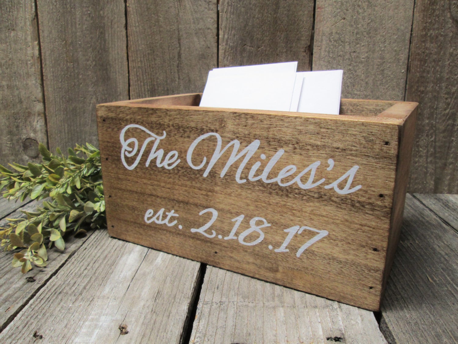 Personalized Card Box Custom Card Box Last Name Card Box Etsy