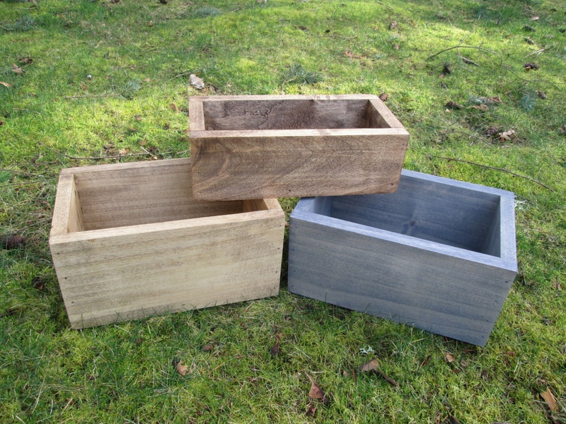 Wood centerpiece box, wood planter box, wooden herb box, rustic home decor, wedding centerpiece box, rustic wedding decor, table centerpiece image 2